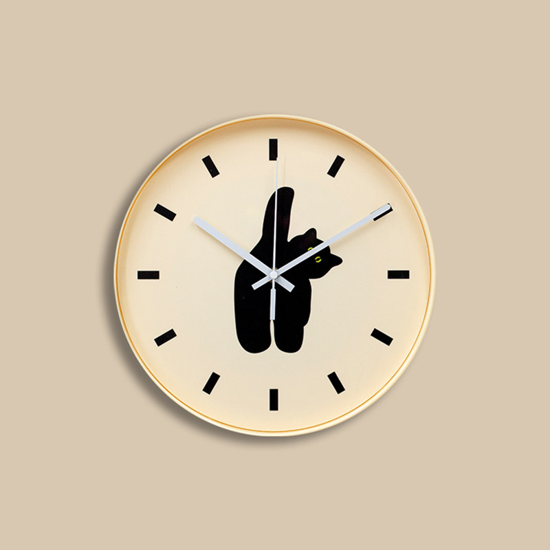 Cream Style ins Wall Clock Nordic Silent Fashion Simple Personality Color-Blocking Clock for Home Use