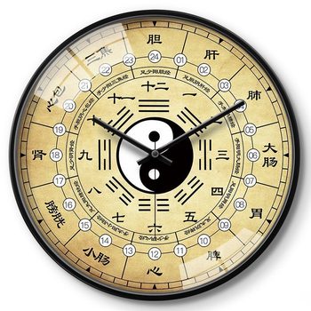 Meridian Flow Eight Trigrams Creative Wall Clock Traditional Chinese Medicine Health Care Home Clock Beauty Salon Spa Silent Wall Clock