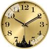 New Hotel Lobby Front Desk Golden Wall Clock World Landmark Time Hall Living Room Clock Quartz Clock