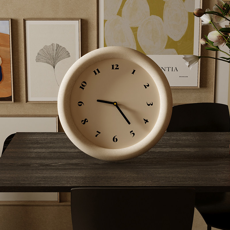 Cream Style Clock Wall Clock Living Room 2023 New Popular Creative Clock Simple Modern Elegant Silent Decorative Clock