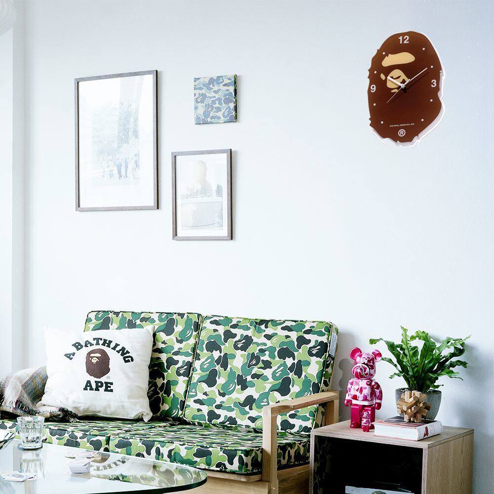 Bape Ape Clock Trendy Brand Internet-Famous Clock Simple Creative Bedroom Silent Wall Clock Home Living Room Decoration ins