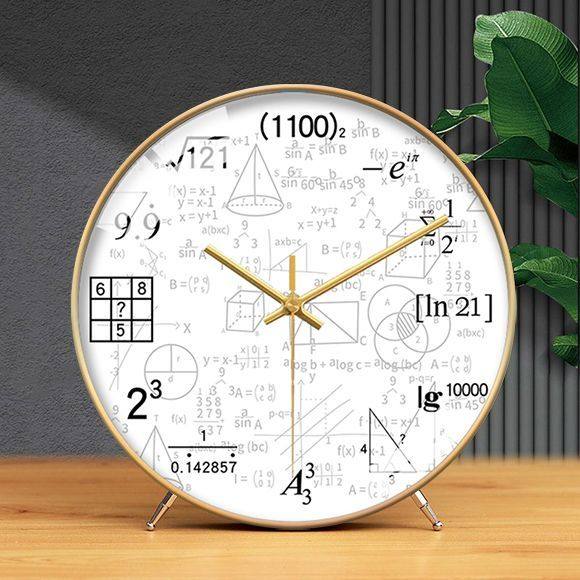 Creative Math Desk Clock Quartz Clock Science Master Digital Simple Formula Clock Training Classroom Silent Clock
