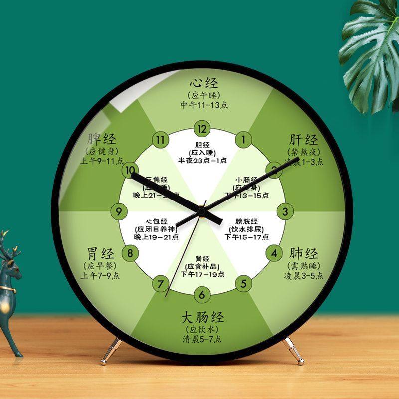 Meridian Flow Traditional Chinese Medicine Health Creative Desk Clock Beauty Salon Spa Silent Desk Clock Living Room Desk Clock