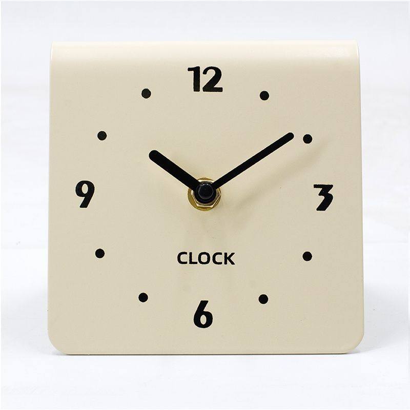 Cream Desktop Living Room Home Clock Modern Creative Table Clock Silent Student Bedside Tabletop Clock Ornament