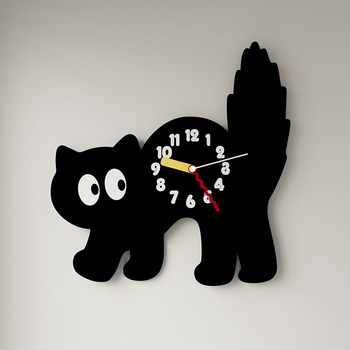 Cartoon Creative Wall Clock Cute Cat Princess Children's Room Grille Decorative Clock Living Room Dining Room Wall Clock 2024 New Model