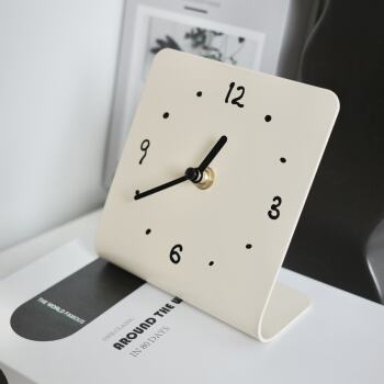 Minimalist Wrought Iron Table Clock, Creative Desktop Clock, Living Room and Bedroom Clock, Decorative Table Clock
