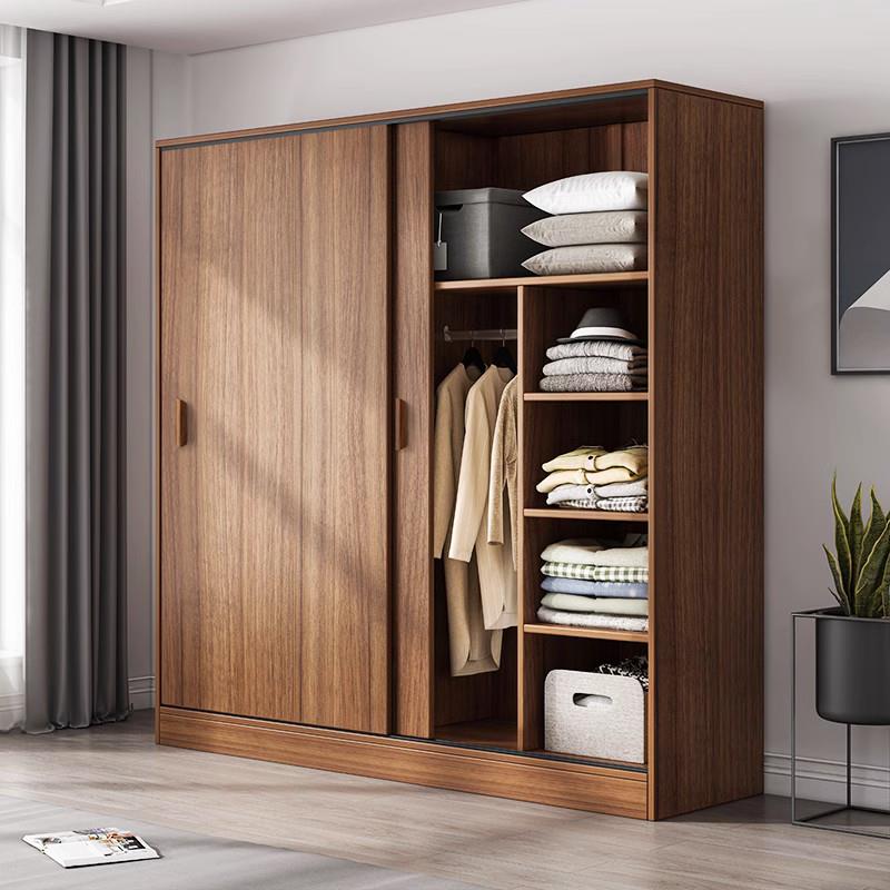 Full Friend Wardrobe Home Bedroom Pushdoor Large Wardrobe accommodating cabinet rental room with small family type cabinet Easy moving door-Taobao