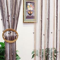 Encrypted thread curtain door curtain bedroom living room partition curtain screen curtain decoration tassel curtain high-end home punch-free