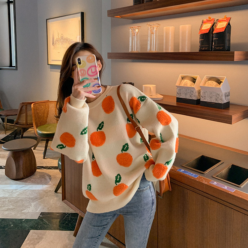 Japanese retro sweater women's 2020 new autumn and winter outer wear loose and lazy wind pullover sweet student sweater