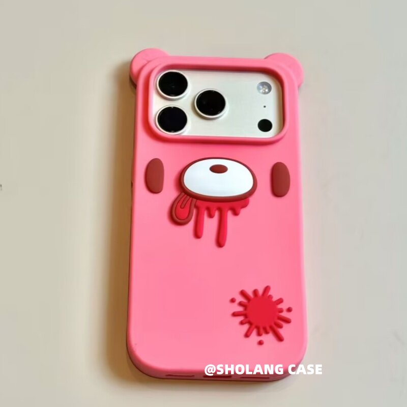 Pink Bunny Bloody Bear Creature iPhone Case