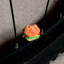 Cartoon hamburger hot dog cloth tire valve cap valve dust cap motorcycle motorcycle bicycle valve core