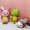 Pink cute rabbit+green big eyed frog+gray hippo