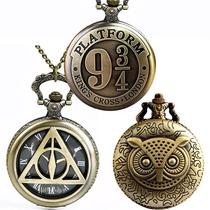 New Pocket watch Deathly Hallows Triangle Porter Pocket Watch Copper Owl Large Quartz Watch Pocket