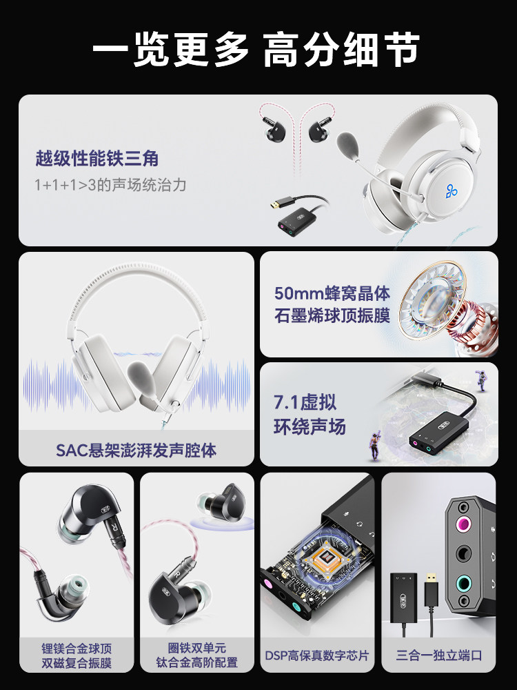 Misheng Esports Graduation Gift Box Set Headphones In-Ear Virtual 7.1 Fps Game Sound Positioning