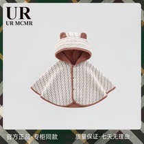 (Official) UR MCMR spring and autumn striped windproof cape jacket for boys and girls hooded cape trend