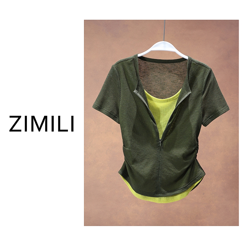 European Women's Clothing 2026 New Product European Style Heavy Craftsmanship "Spiral Green" Designer Original Short-Sleeved Top 88200 European Women's Clothing 2026 New Product European Style Heavy Craftsmanship "Spiral Green" Designer Original Short-Sleeved Top 88200
