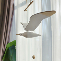 Wooden seagull hanging decorative ceiling balcony pendant childrens room bed and breakfast hotel aerial hanging ornaments Y467