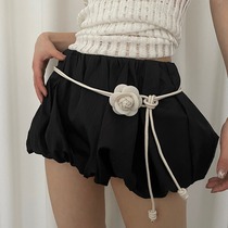 Japanese FC temperament small fragrance flower belt womens fashion high-end dress with decorative versatile waistband