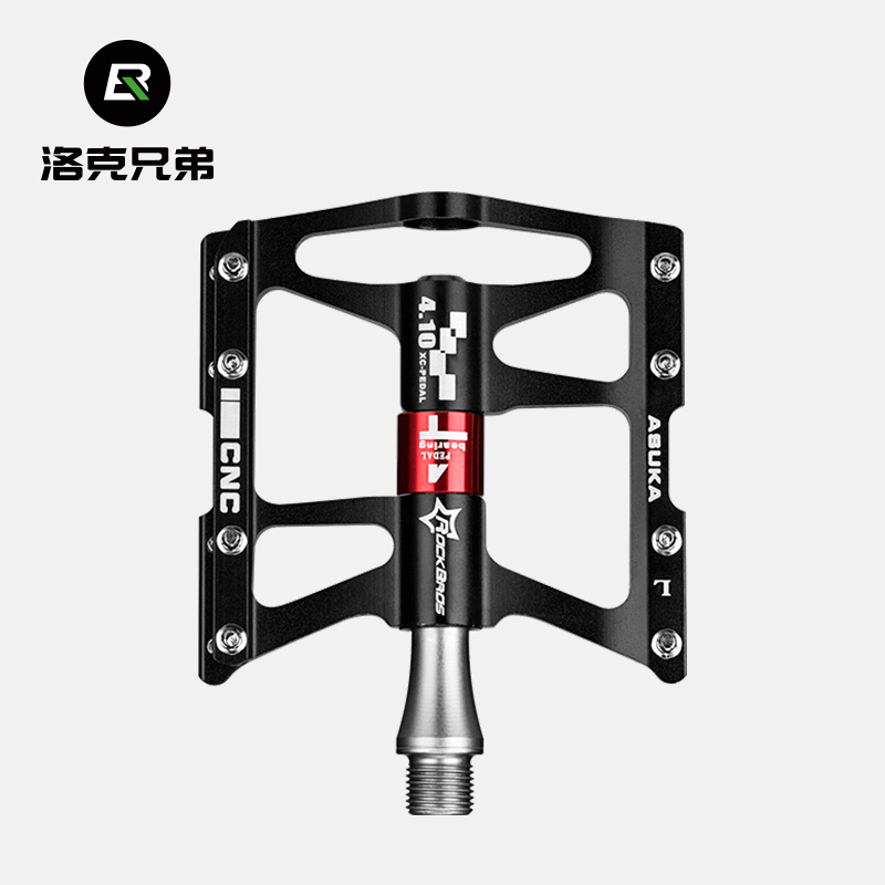 Rock Brothers Bicycle Pedals Aluminum Alloy Bearing Pedals Lightweight Mountain Bike Bearing Pedals for Cycling