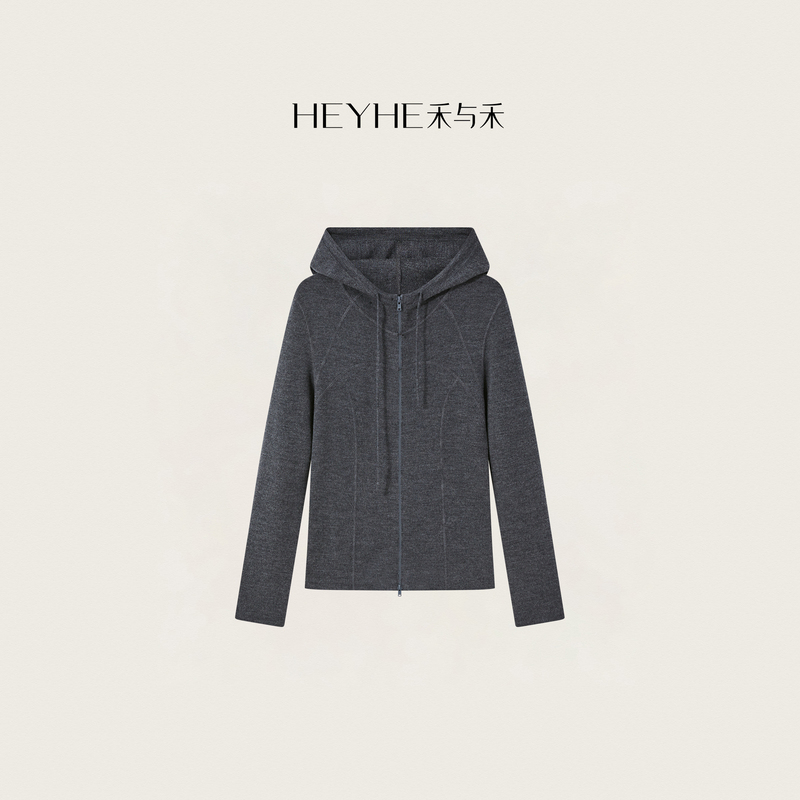 Xiaohe【Love's Offering】100% Wool High-Thread-Count Basulan Craft Soft and Skin-Friendly Flowing Hooded Jacket Xiaohe【Love's Offering】100% Wool High-Thread-Count Basulan Craft Soft and Skin-Friendly Flowing Hooded Jacket