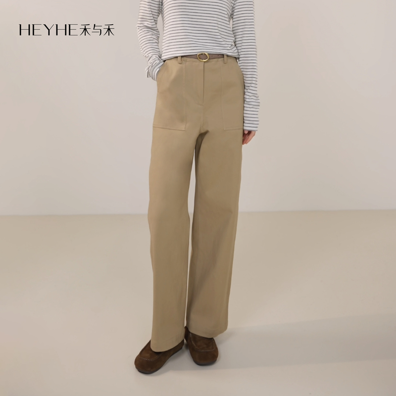 Xiaohe【Old Friend Pants】High Cotton Spandex Ratio, Slightly Elastic, Non-Stretching, Vintage Workwear, Elastic High-Waisted Long Pants