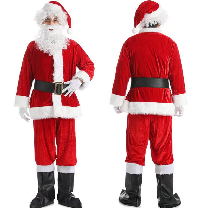 Santa Claus Costumes for Men and Women, Adult Christmas Performance Party Outfits, Santa Claus Performance Costumes Santa Claus Costumes for Men and Women, Adult Christmas Performance Party Outfits, Santa Claus Performance Costumes