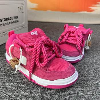 Original Design Niche New Fashion Versatile Rose Red Low-Top Loafers Student Trendy Casual Sneakers Men's Shoes