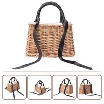 Wicker Basket Flower Basket Black Tote Bag for Women Gift St