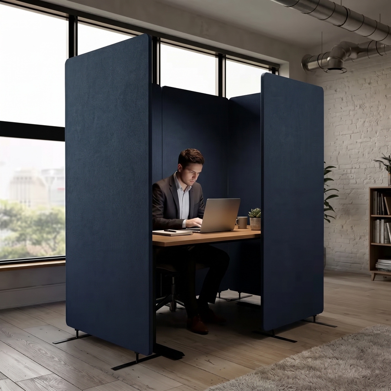 Polyester Fiber Soundproof Partition Screen for Office, Movable Partition Solution, Expandable Privacy Screen, Modular