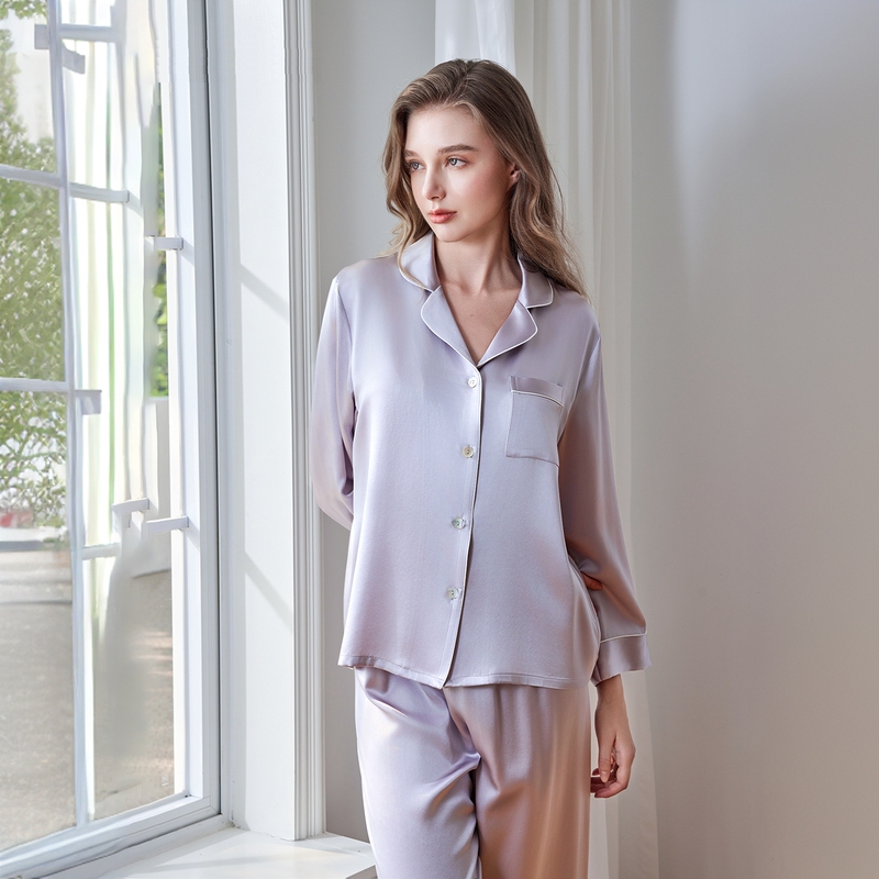 West Lake Silk Rhythm [Basic Upgrade] Heavyweight Silk Pajamas for Women, New Spring and Autumn Style, High-End Mulberry Silk Loungewear