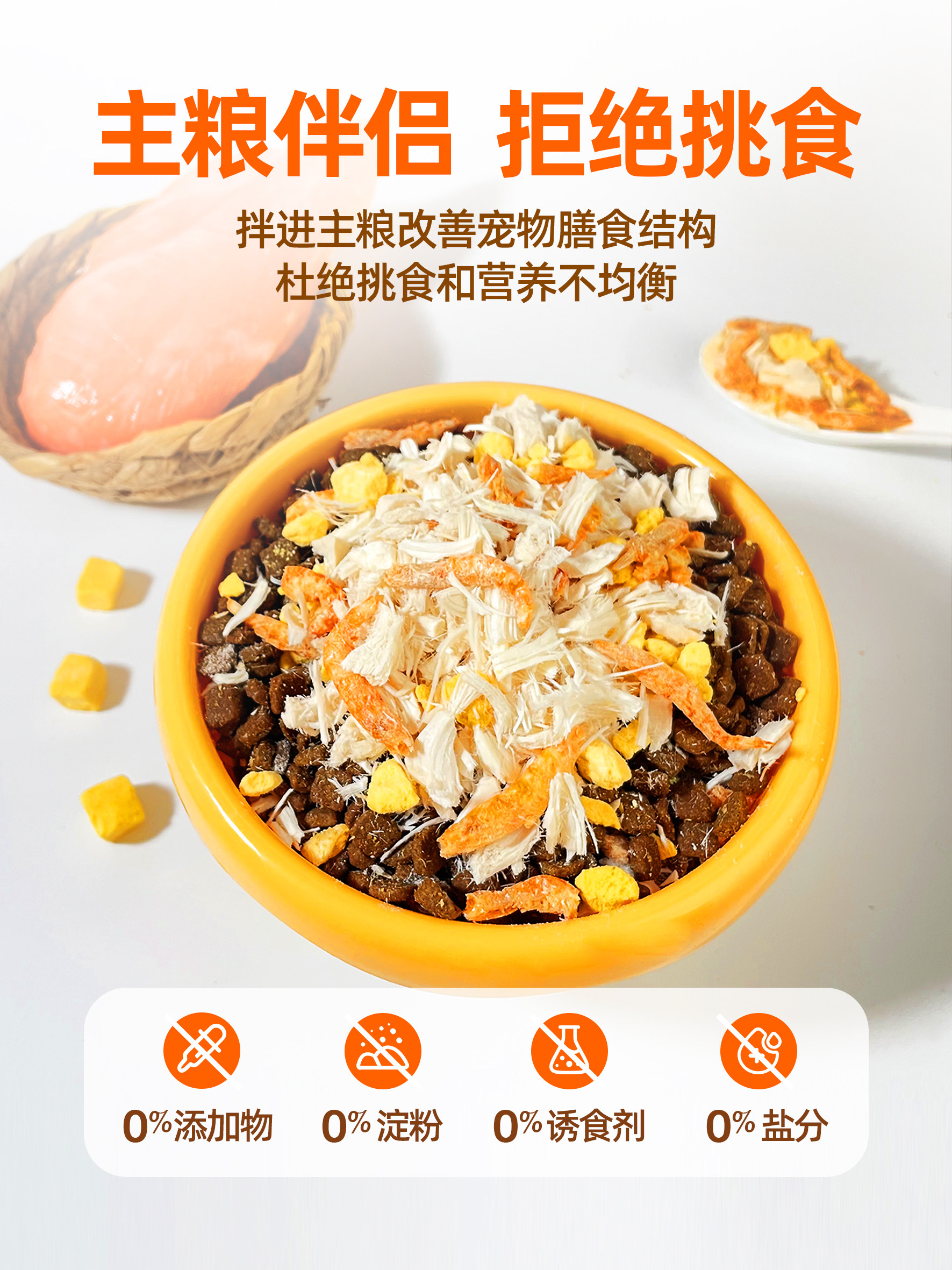 Pet Dog Snacks Freeze-Dried Antarctic Krill Egg Yolk Chicken Floss Nutritious Dog Food Companion Improves Picky Eaters and Minced Meat