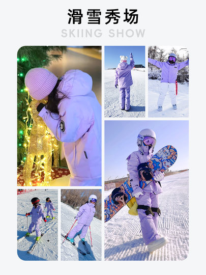 Oddivski Kidsren's Ski Suit Set for Girls, Thickeneded, Warm, Waterproof and Windproof, Outdoor Ski Clothing and Pants, Complete Equipment
