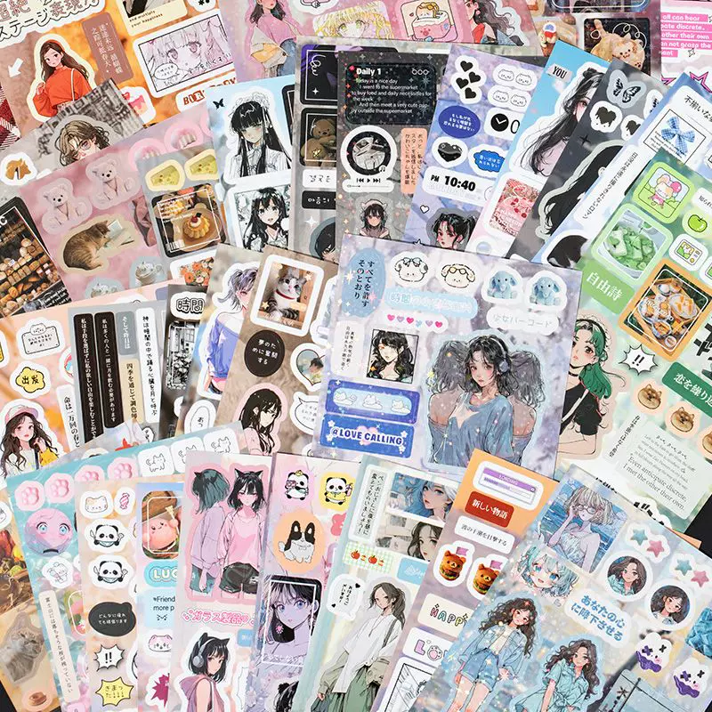 Japanese book with stickers, comics, sticker, scheduler, DIY
