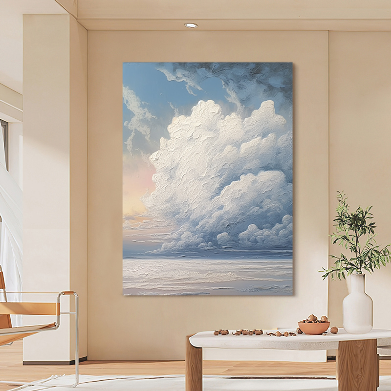 XY ART Original < Wind Up Clouds of Wind > Silent Wind Living Room Sofa Background Decoration Painting Restaurant Superior Sensation Hanging Painting-Taobao