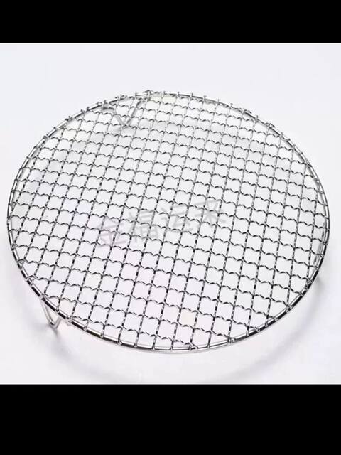 Stainless steel barbecue net with legs, round barbecue grate, special net for air fryer, oil-controlled baking, commercial use