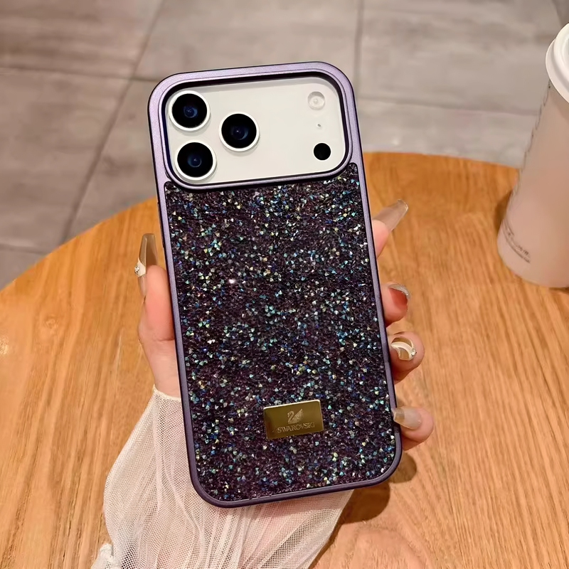 Suitable for Apple 17 Pro Max Unique Swarovski Diamond Phone Case, New Full Diamond Luxury 15 Plus Full Coverage High-End Internet Celebrity 14 High-End Anti-Drop iPhone 16 Pro Protective Case