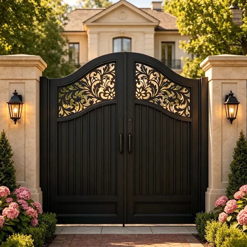 European-Style Aluminum Alloy Villa Garden Gate, Courtyard Gate, Self-Built House, Community First-Floor Yard Gate, Homestay Wrought Iron Fence Gate