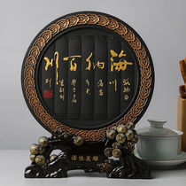 Hibiscus activated carbon carving handicraft ornaments living room partition cabinet background wall decoration store light luxury bar display