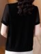 Ice Silk Short-Sleeved T-Shirt, Fashionable Women's 2025 New Chiffon Shirt, Loose and Slimming, Belly-Covering, Stylish Lace Half-Sleeve Top