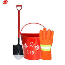 Conspiracy Fire Bucket Fire Bucket Fire Shovel Yellow Sand Barrel Semicircle Red Fire Equipment (Fire Bucket Iron Shovel Gloves (
