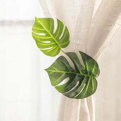 Real Green Plant Curtain Buckle Straps Creative Leaf Decoration Pendant Tie Straps Mother Buckle Door Curtain Clip Accessories