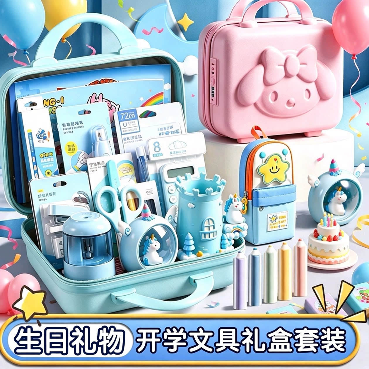 【开学礼物】文具礼盒套装幼儿园升小学生一二年级学习用品升学大礼包女孩10生日大礼包高颜值女生男孩礼奖品
