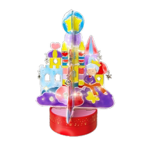 Castle glue painting music box childrens handmade diy educational toy girls birthday new year gift luminous music box