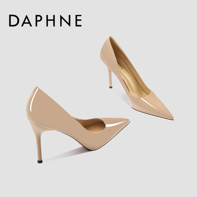 Daphne 2026 New Genuine Leather Nude High Heels Women's Stiletto Ol Professional Patent Leather Pointed Toe Red Sole Shoes Daphne 2026 New Genuine Leather Nude High Heels Women's Stiletto Ol Professional Patent Leather Pointed Toe Red Sole Shoes