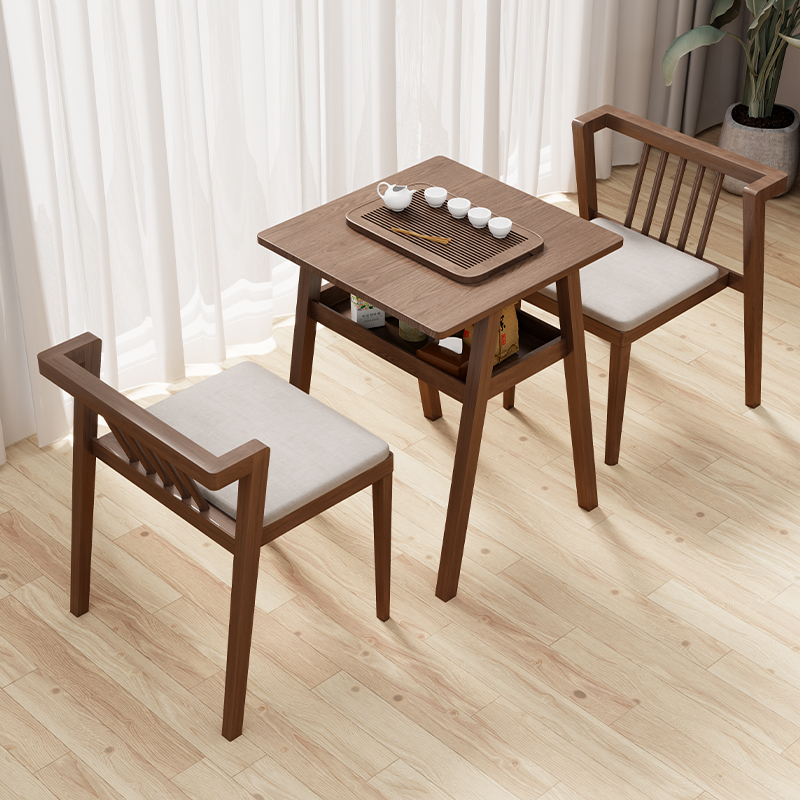 Solid wood balcony small table and chairs Three sets Composition creative casual chairs Home drinking tea Small family type One table Two chairs-Taobao