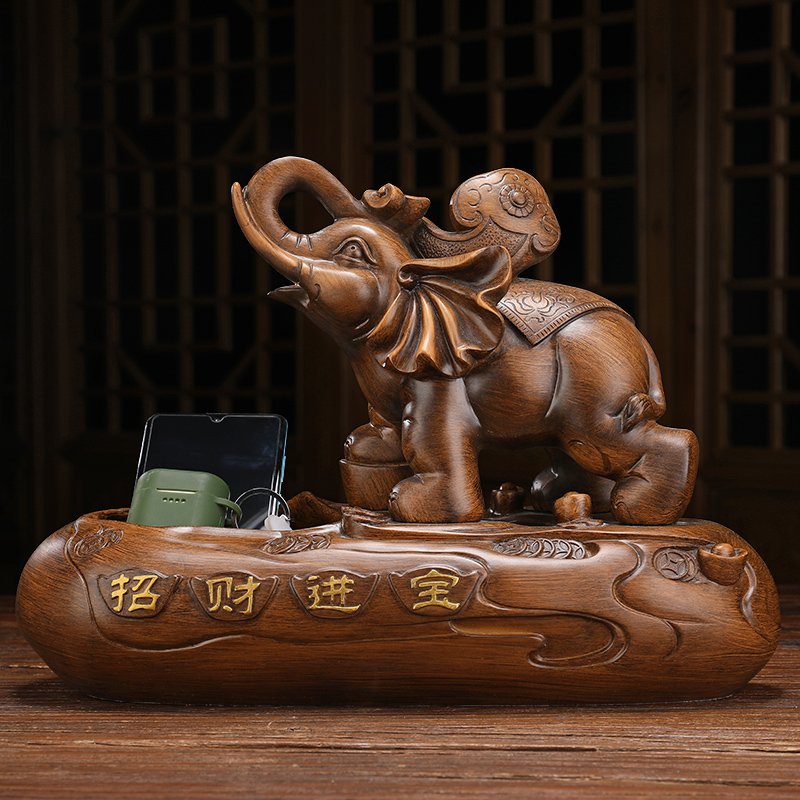 The porch ornaments key storage rack with keys at the door Chinese fortune elephant practical tea table tea table