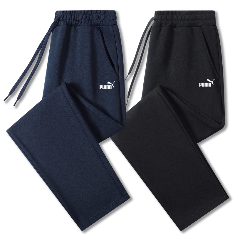 Outlet Store Men's Autumn and Winter Fleece-Lined New Loose Straight-Leg Cotton Pants Casual Sports Pants Trendy