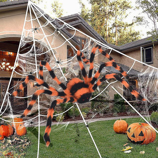 Halloween Decoration Spider Triangular Spider Web Ornament Outdoor Courtyard Haunted House Secret Room Horror Scene Setup Props