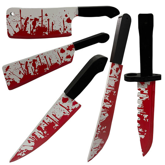 Halloween Realistic Bleeding Knife Weapon Sharp Knife Kitchen Knife Horror Knife Cosplay Party Event Performance Prop Knife