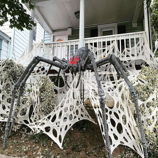 Halloween Decoration Simulated Spider Web Gauze Hanging Decoration Outdoor Courtyard Haunted House Secret Room Horror Atmosphere Arrangement